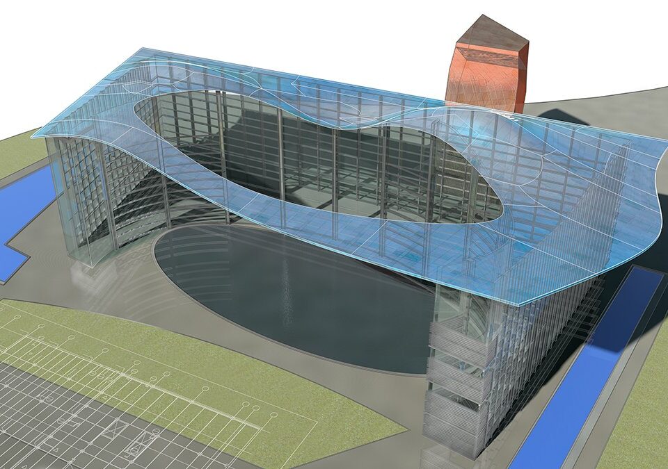 AutoCAD drawing rendered in Autodesk 3ds Max