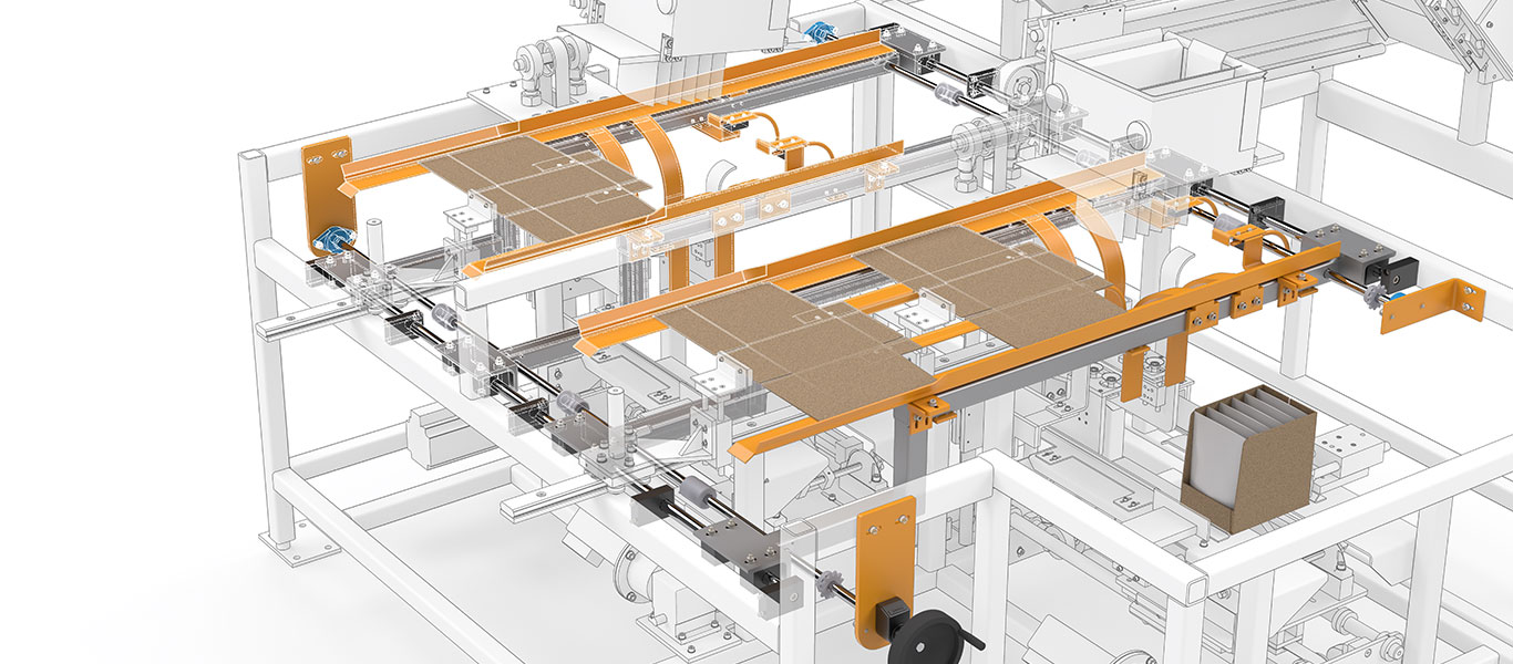 Autodesk Inventor rendering of a packaging machine.