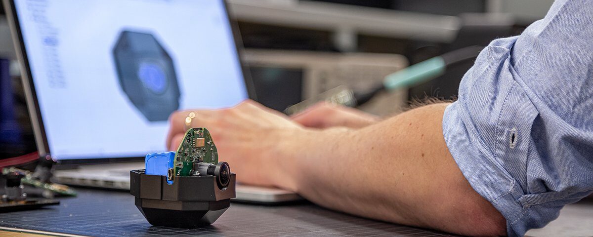 Person on Autodesk Inventor with part model