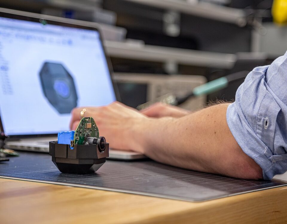 Person on Autodesk Inventor with part model