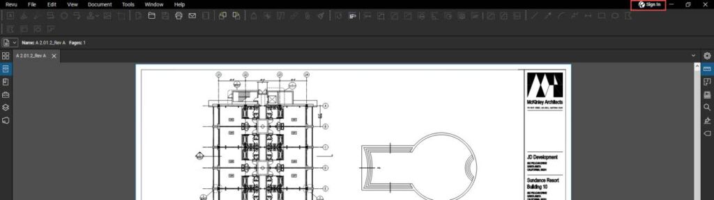 Bluebeam Revu 21 Interface