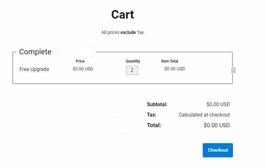 Bluebeam Checkout Cart