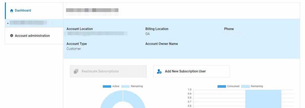 Account Administration Screen