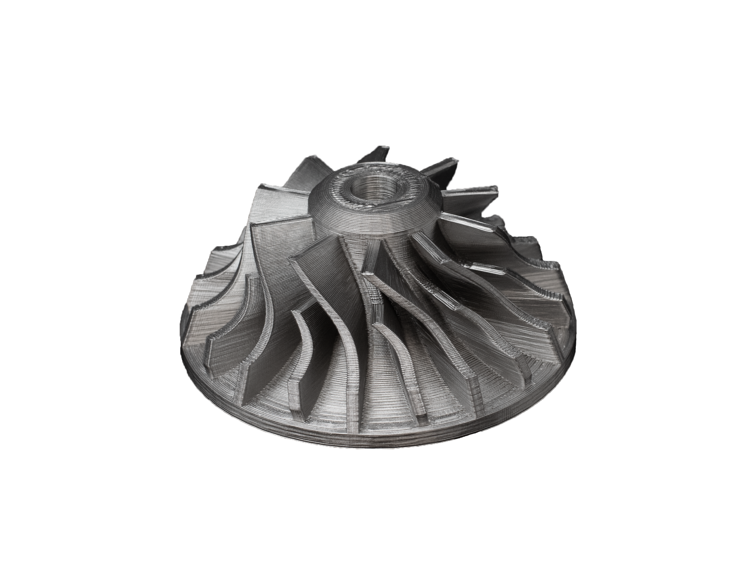 Metal impeller part printed on the Markforged Metal X.