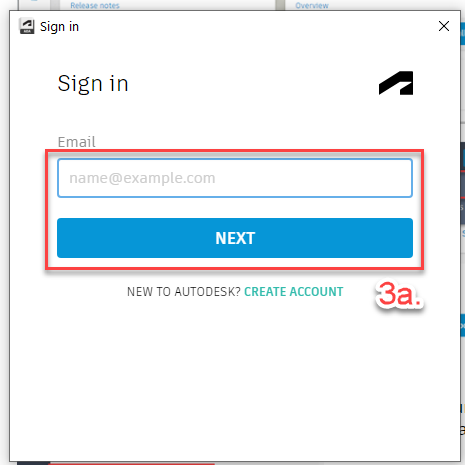 Log in prompt for Autodesk Desktop App