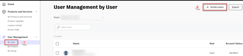 Autodesk user management menu